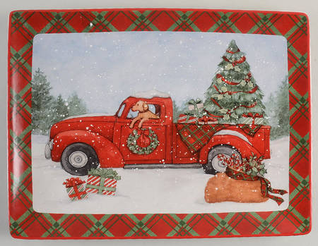 Home for Christmas 15" Rectangular Serving Platter
