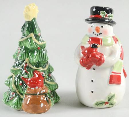 Starry Night Snowman Figural Salt & Pepper Set