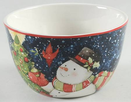 Starry Night Snowman Individual Ice Cream Dish