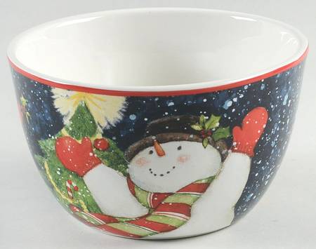 Starry Night Snowman Individual Ice Cream Dish