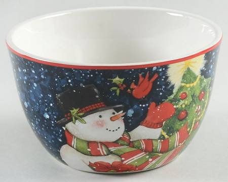 Starry Night Snowman Individual Ice Cream Dish