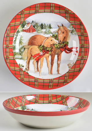 Christmas on the Farm 13" Pasta Serving Bowl