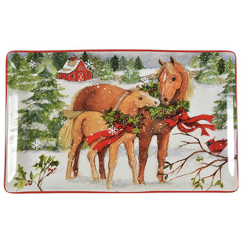 Christmas on the Farm 12" Rectangular Serving Platter by Certified International