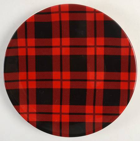 Christmas Plaid Salad/Dessert Plate