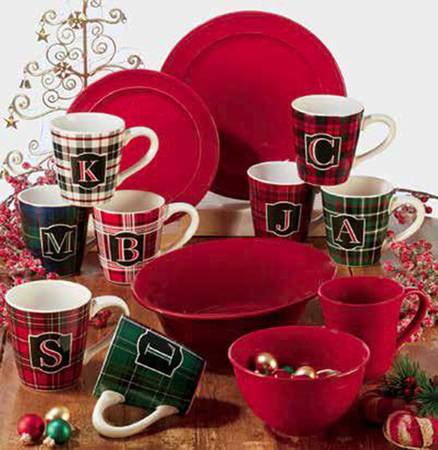 Christmas Plaid Accent Mug
