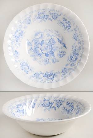 Oriental Garden Blue 9" Round Vegetable Bowl