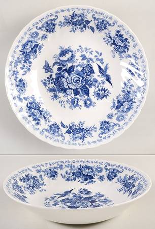 Oriental Garden Dark Blue Coupe Soup Bowl