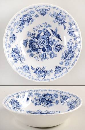 Oriental Garden Dark Blue Coupe Cereal Bowl