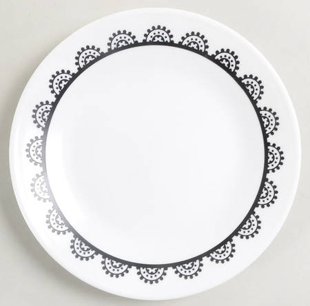 Black and White Bread & Butter Plate