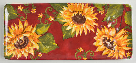 Sunflower Sunset Rectangular Tray 11"