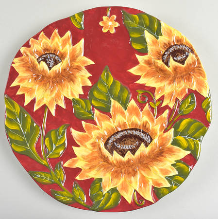 Sunflower Sunset 13" Chop Plate (Round Platter)