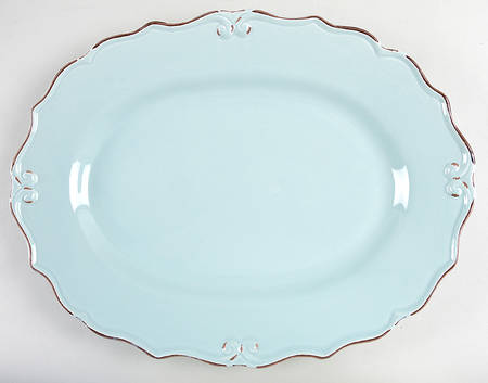Vintage Blue 16" Oval Serving Platter
