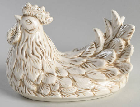 Toile Rooster Lid for Figural Serving Bowl