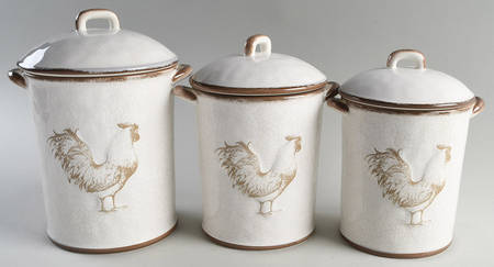 Toile Rooster (3 Piece) Canister Set (Box Set)