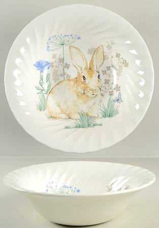 Spring Rabbit 9" Round Vegetable Bowl