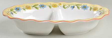 Torino 13" Oval Divided Vegetable Bowl