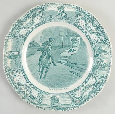 Colonial Times Dark Green Luncheon Plate