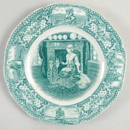Colonial Times Dark Green Bread & Butter Plate