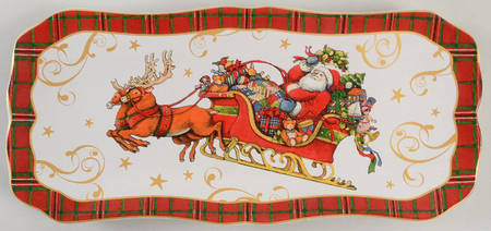 Vintage Santa 14" Rectangular Tray