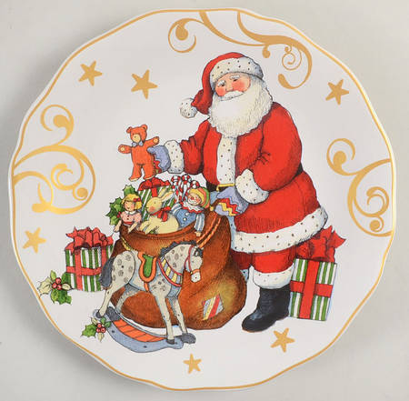 Vintage Santa Dessert Luncheon Plate
