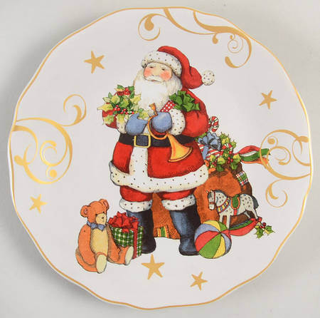 Vintage Santa Dessert Luncheon Plate