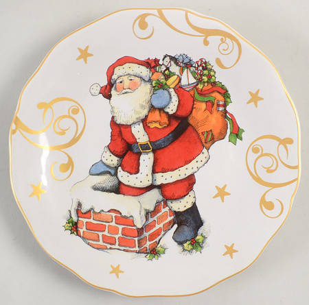 Vintage Santa Dessert Luncheon Plate