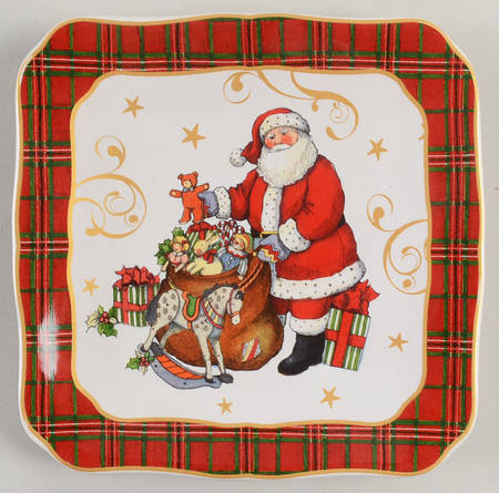 Vintage Santa Square Canape Plate