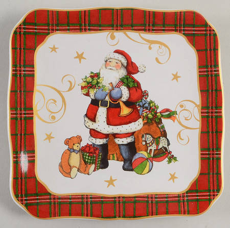 Vintage Santa Square Canape Plate