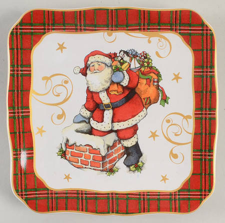 Vintage Santa Square Canape Plate