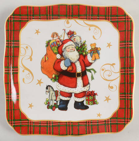 Vintage Santa Square Canape Plate