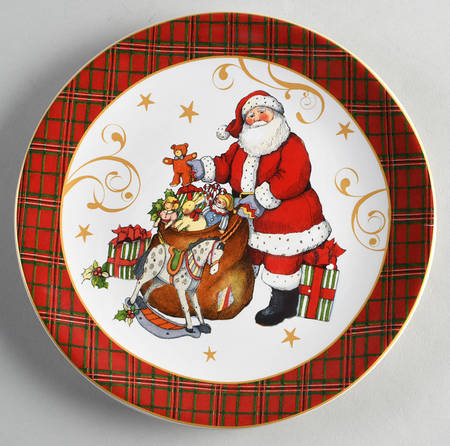 Vintage Santa 9" Plate for 2 Tier Server
