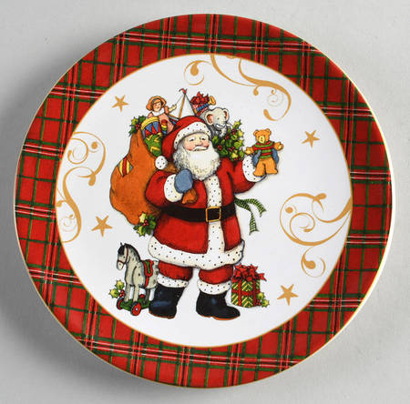 Vintage Santa 7" Plate for 2 Tier Server