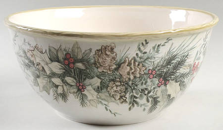 Holly and Ivy 11" Round Deep Bowl