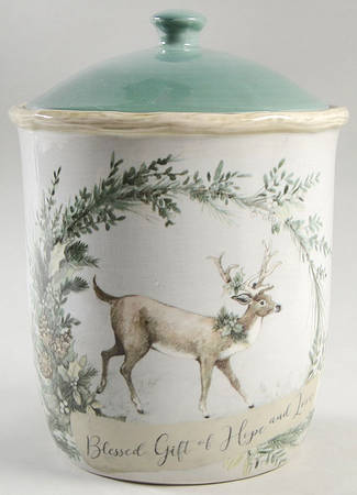 Holly and Ivy Biscotti Jar & Lid