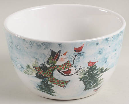 Watercolor Snowman Individual Ice Cream Dish