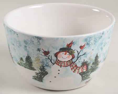 Watercolor Snowman Individual Ice Cream Dish