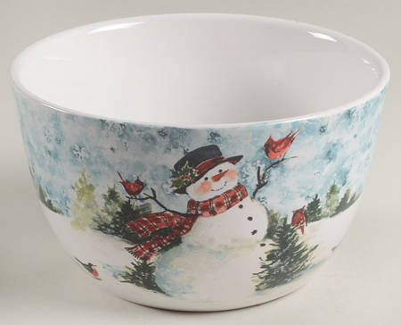 Watercolor Snowman Individual Ice Cream Dish