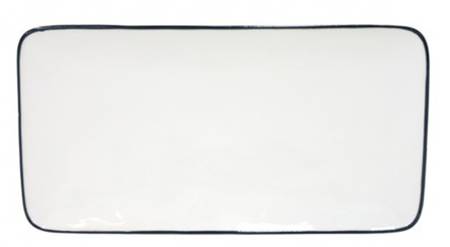Beja (Blue Trim) Rectangular Tray 11"