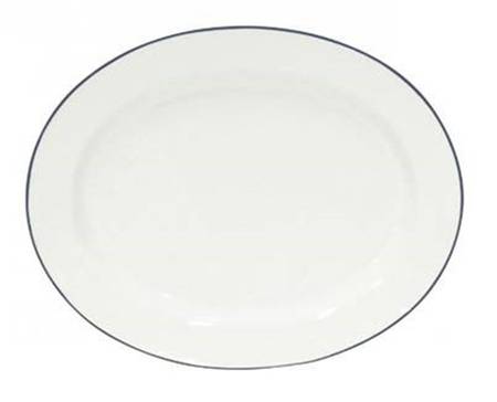 Beja (Blue Trim) 15" Oval Serving Platter