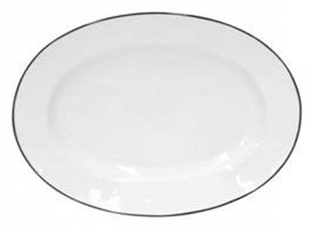 Beja (Blue Trim) 11" Oval Serving Platter