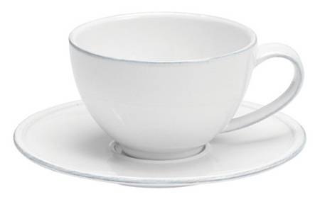 Friso White Flat Cup & Saucer Set