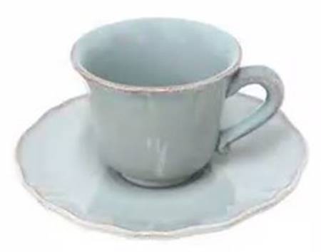Alentejo Turquoise Flat Demitasse Cup & Saucer Set