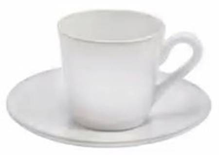 Beja Astoria White Flat Demitasse Cup & Saucer Set