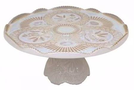 Cristal Nacar (Rustic White) 12" Diameter Pedestal Cake Stand