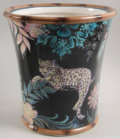 Exotic Jungle Biscuit Barrel No Lid