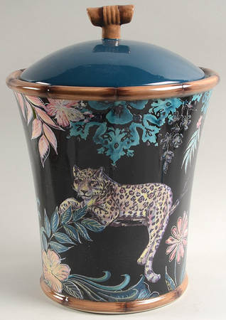 Exotic Jungle Biscuit Barrel & Lid