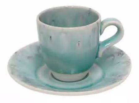 Madeira Blue Flat Demitasse Cup & Saucer Set