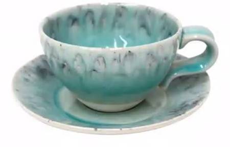 Madeira Blue Flat Cup & Saucer Set
