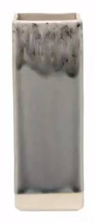 Madeira-Grey 8" Square Vase