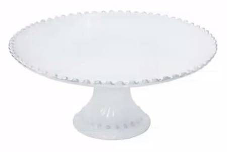 Pearl White 11" Diameter Pedestal Cake Stand